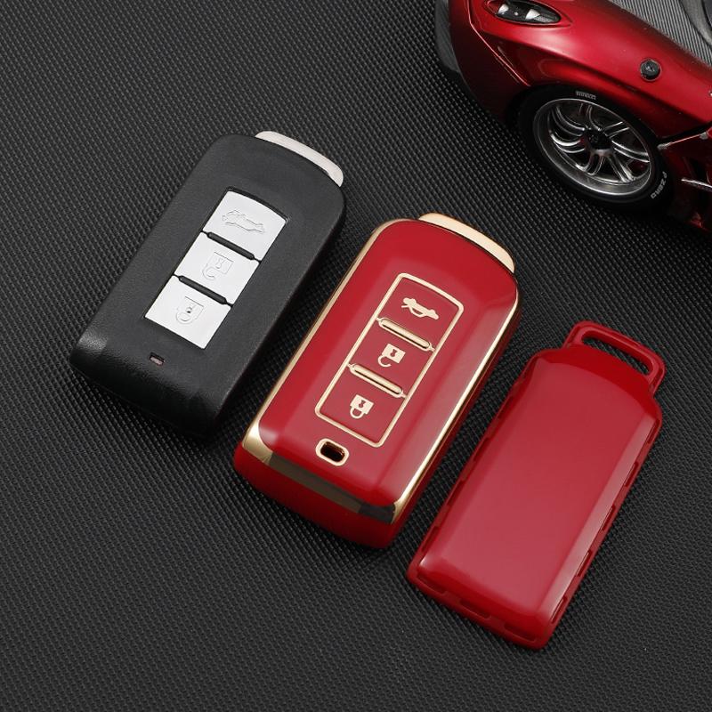 3 Button TPU Car Remote Key Case Cover Shell For Mitsubishi Outlander ASX Pajero LANCER Sport Eclipse Cross Protective Fob Accessories
