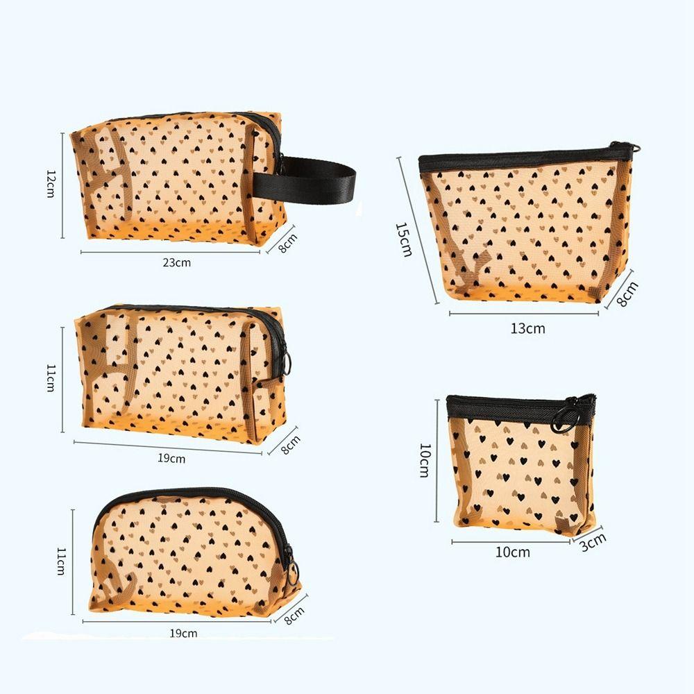 Прозрачная косметичка в форме сердца для женщин, многофункциональная сумка-органайзер для губной помады