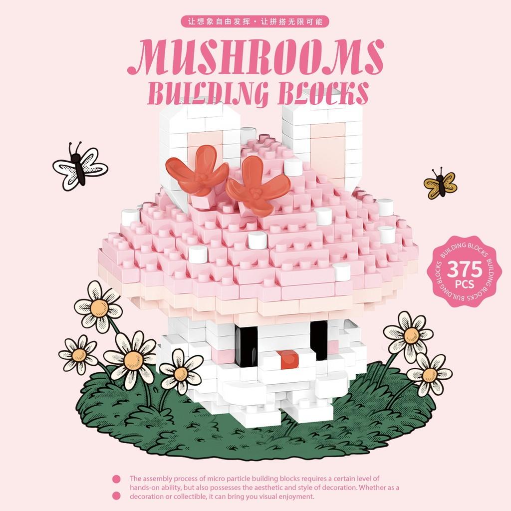 Mushroom Building Blocks Set With Abs Plastic For Kids Diy Creative Play Gift