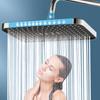 Rainfall Shower Head Big Panel Large Flow Supercharge Ceiling Mounted Shower head 360 Rotation High Pressure ABS Bathroom Faucet