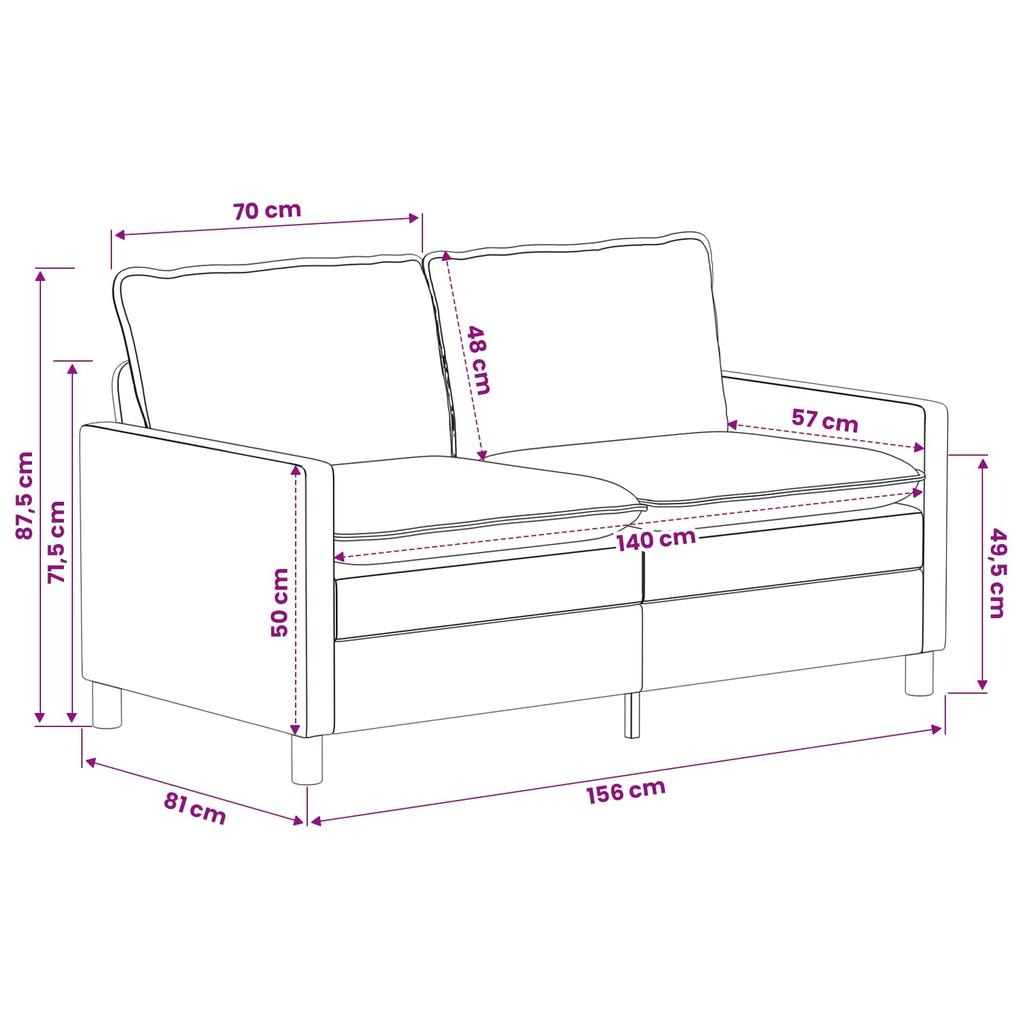 Sofa Taupe 156 x 81 x 87.5 cm Polyester