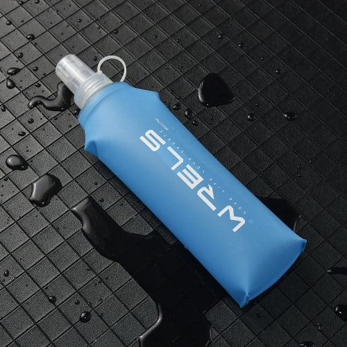 Soft Flask Hydration Bottle, 150ml/250ml/500ml, Foldable, with Dustproof Cap, Lightweight, for Running, Marathons, Hiking, and Mountaineering (500ml,