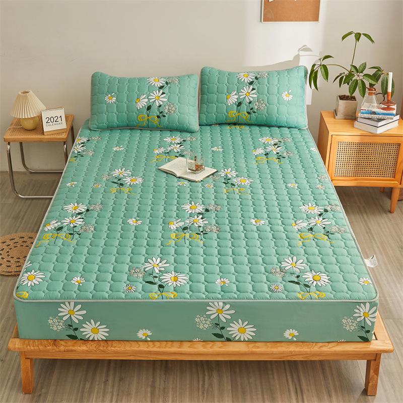 Хлопковое мягкое постельное белье, простыня, наматрасник, утолщенное стеганое покрывало, эластичные простыни, простыня, наматрасник, нескользящая простыня, пылезащитный чехол