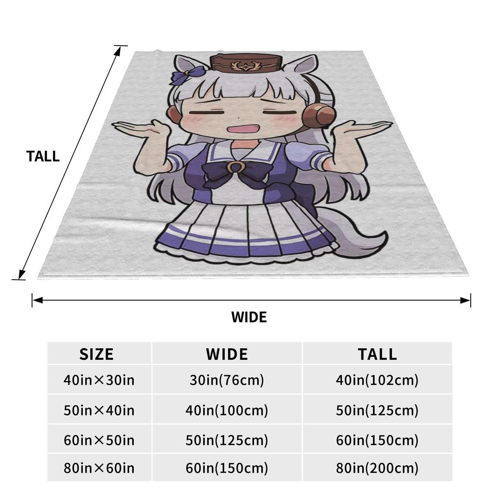 Мем Золотой Корабль Чиби Из Uma Musume Pretty Derby Плед Покрывало для Дивана 50x60 Дюймов Пледы и Покрывала Разных Размеров