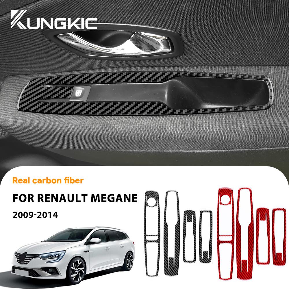 Наклейка из настоящего мягкого углеволокна для Renault Megane RS 2009 2010 2011 2012 2013 2014 LHD RHD Аксессуары для панели стеклоподъемника автомобиля