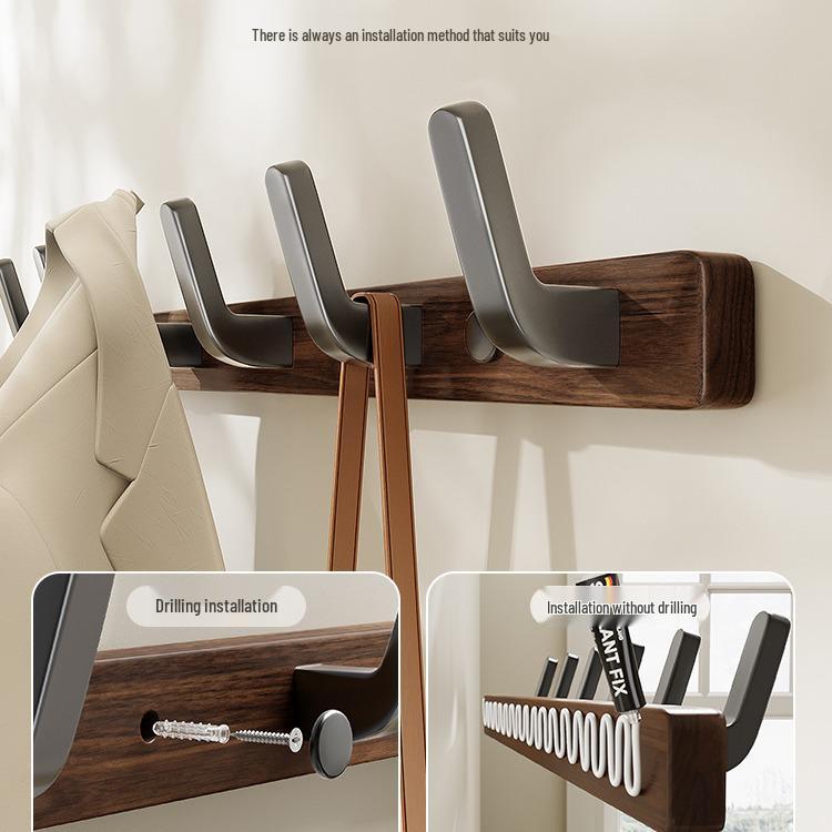 Настенный крючок из орехового дерева для полотенец и одежды, не требует сверления