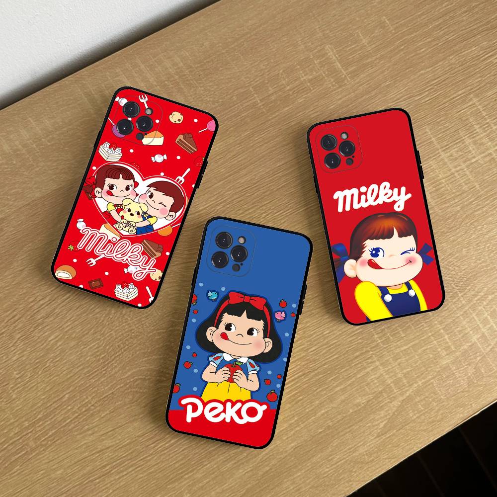 Чехол для телефона Fujiya Milky Peko Chan Для IPhone 16 17 Air 15 14 13 12 11 Pro Max 16E Plus Fundas
