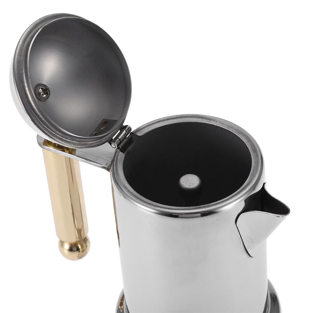 Кофеварка эспрессо Moka Pot из нержавеющей стали с предохранительным клапаном 200 мл