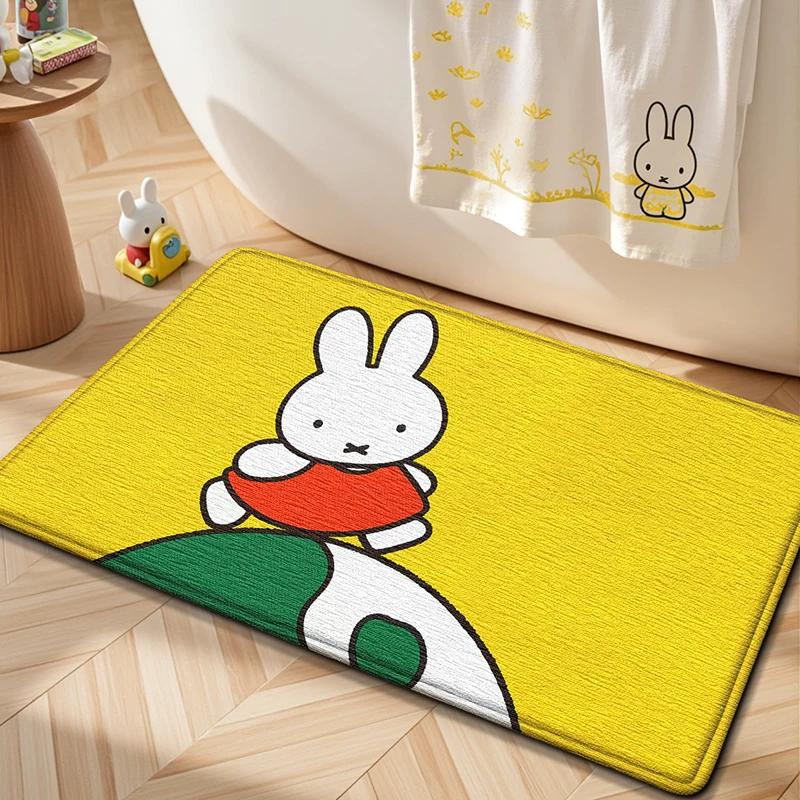 Miffy Co-Branded Floor Mat, Bathroom Absorbent Foot Mat, Bathroom Door Mat, Non-Slip Mat, Hotel Bathroom Carpet
