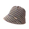 New retro plaid bucket hat autumn and winter face small fashion versatile basin hat British style sunshade sunscreen hat