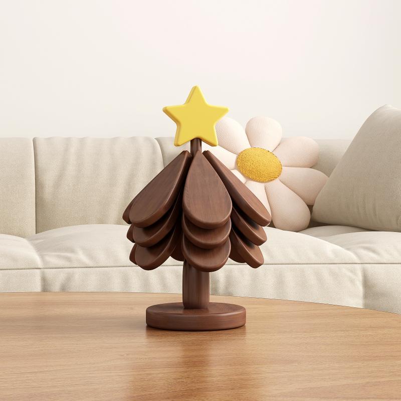 Pine and Bamboo Insulation Mat, Dining Table Decoration, a Tree and Small Tree Insulation Mat, Creative Folding Dining Plate, Tree Shape