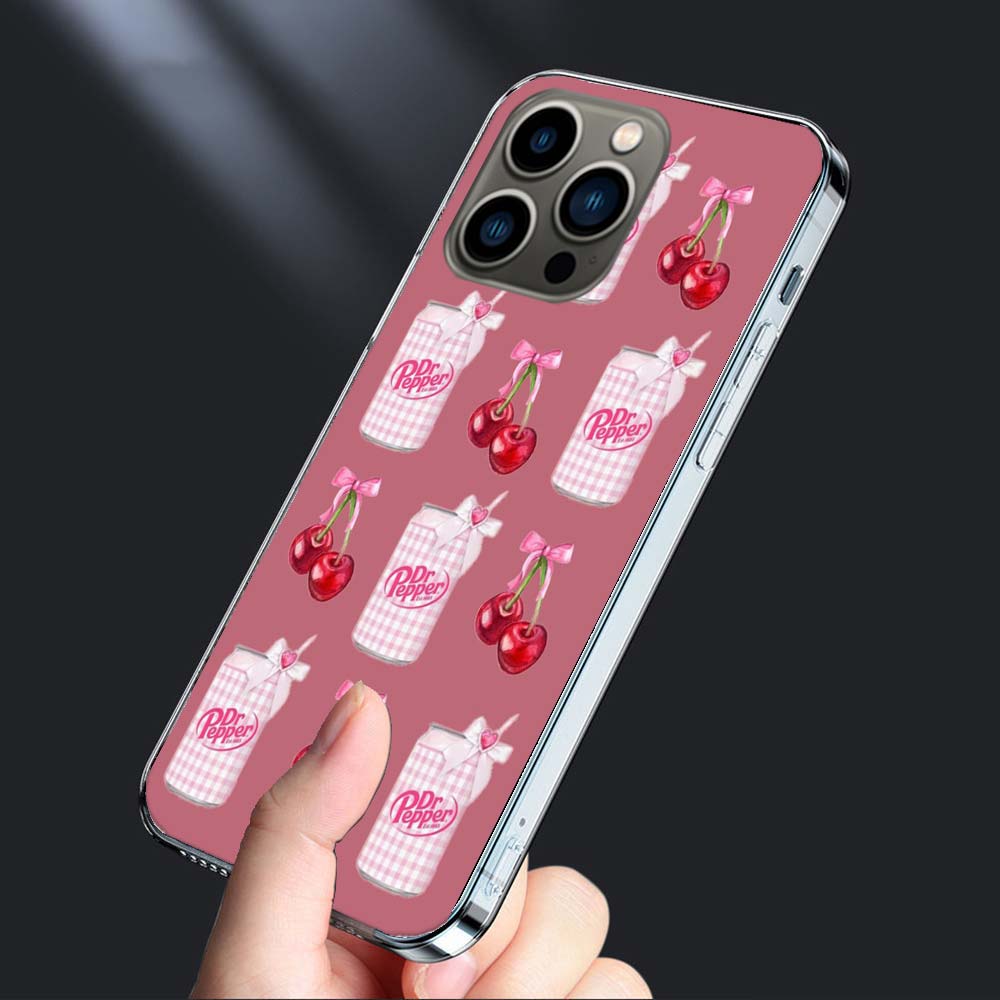 Чехол для телефона Вишневый D-Dr-P-Pepper Напиток Для Iphone 16E 15 Pro 14 Plus 17E 16 17 Pro Max Air 11 12 13 Mini Ударопрочный Capa Милый