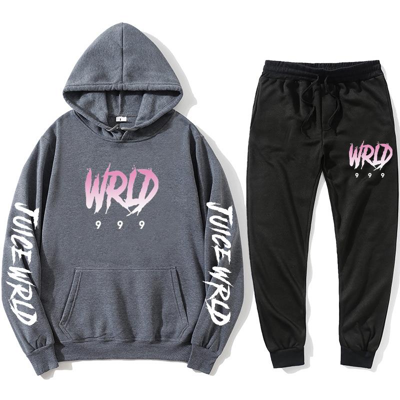 J UICEWrld Костюм с капюшоном Толстовка + спортивные штаны Juice Wrld Juice Wrld Juicewrld Trap Rap Rapy Tomography Juice World