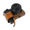 Oil Skin PU Leather Camera Half Body Case For Sony A6400 A6300 A6000 A6100 Battery Opening Bottom Cover WIth Hand Strap