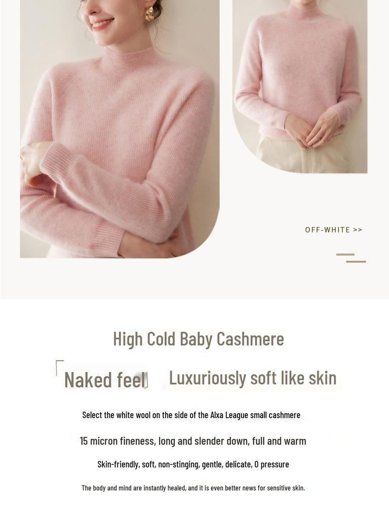 Autumn Winter Twelve-Needle Ribbed Cashmere Sweater Women's Warm Fashion Pullover