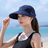 Wide Brim Empty Top Ponytail Cap UV Protection Beach Cap Outdoor Women Summer Sun Hat