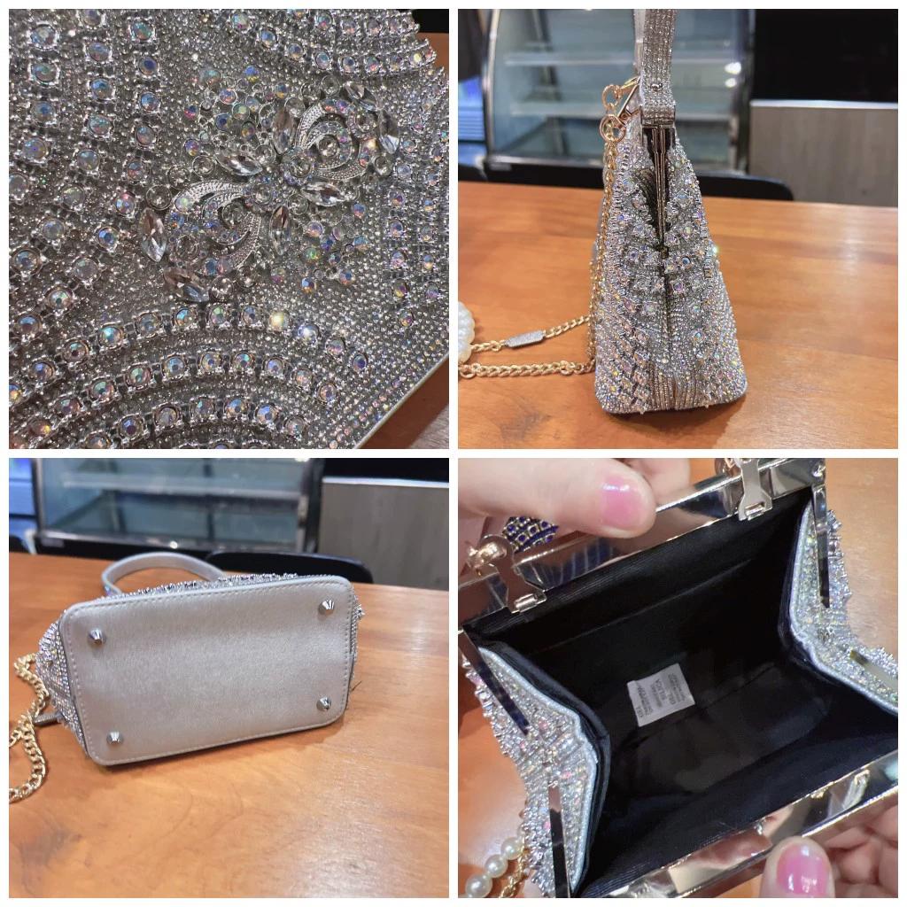 Сумка для ужина, женская сумка через плечо на одно плечо, банкетный комплект с бриллиантами, сумочка