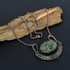 Copper Malachite Gemstone Copper Wire Wrap Handmade Jewelry Adjustable Necklace For Her