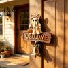 Stylish Office Doorbell Halloween Patchwork Ghost Welcome Door Bell Decor, Resin Hanging Sign, Wall Creative Home Ornament for Front Porch Yard Garden