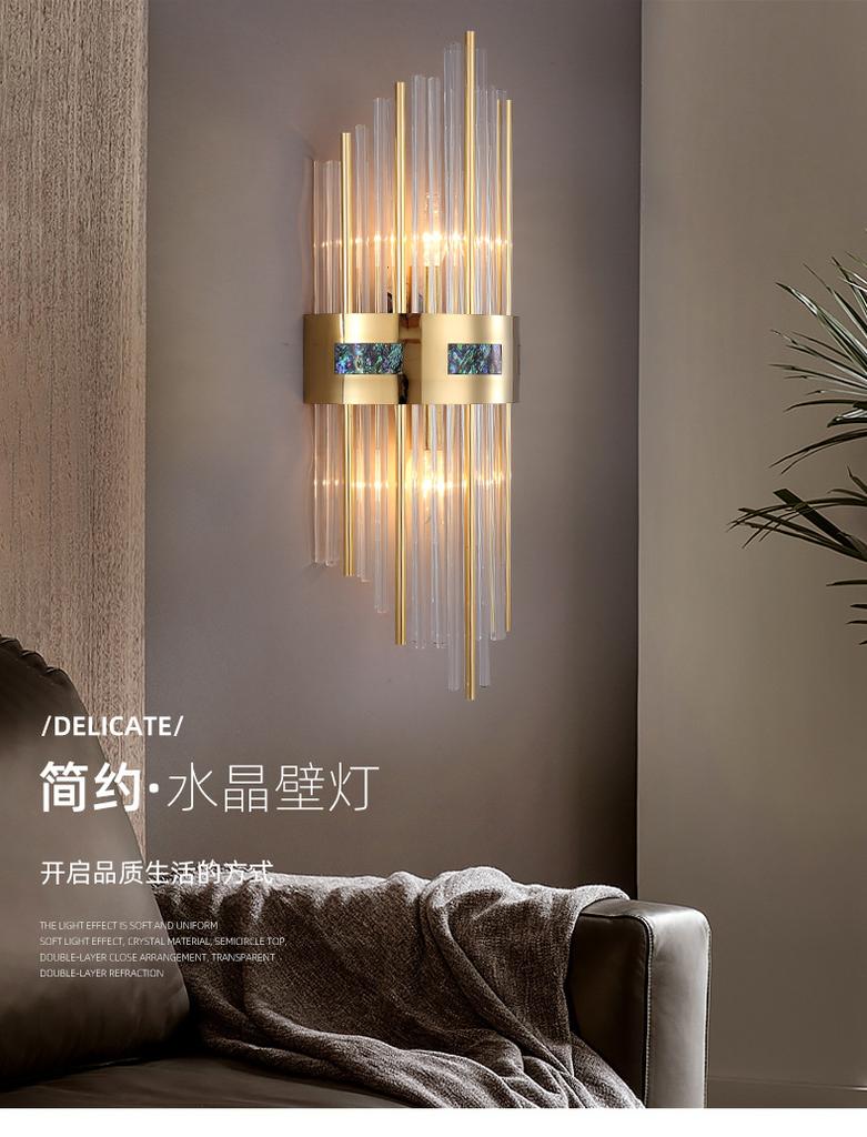 Современный хрустальный настенный светильник, роскошный внутренний светодиодный светильник бра, прикроватный настенный светильник для столовой, гостиной, туалета, прохода, лестницы