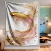 Golden Koi Tapestry  Elegant Fish Sparkling Design Soft Colors Polyester 5161 in for Bedroom or Dorm