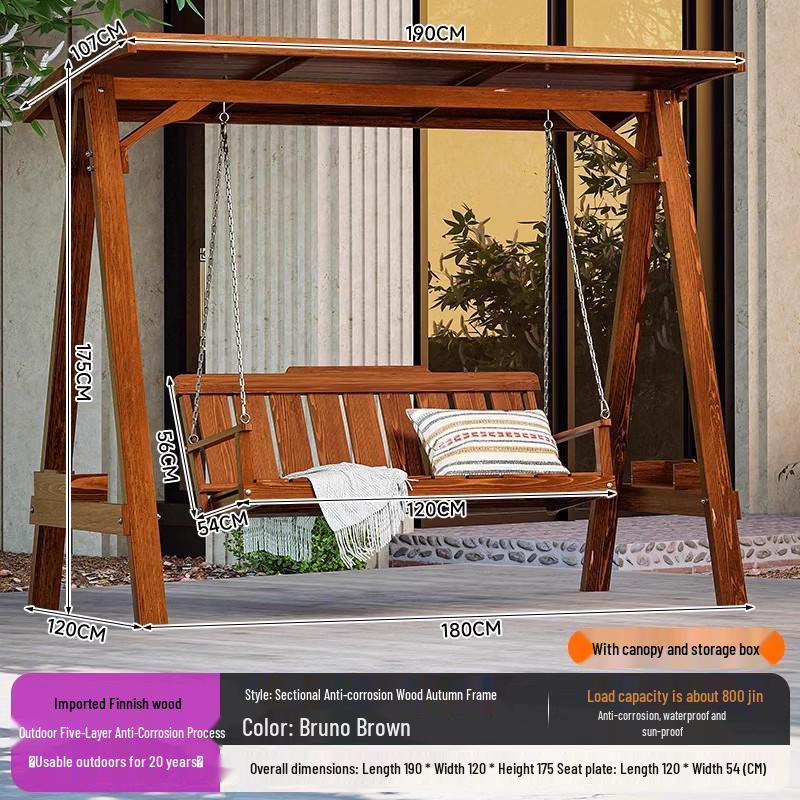 Outdoor Waterproof Anti-corrosion Wood Park Bench with Backrest
