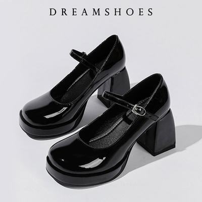 Мода Женские Туфли на Высоком Каблуке Мэри Джейн Туфли Платформа Розовый Черный Красный На Каблуке Рабочие Вечерние Танцевальные Свадебные Женские Туфли