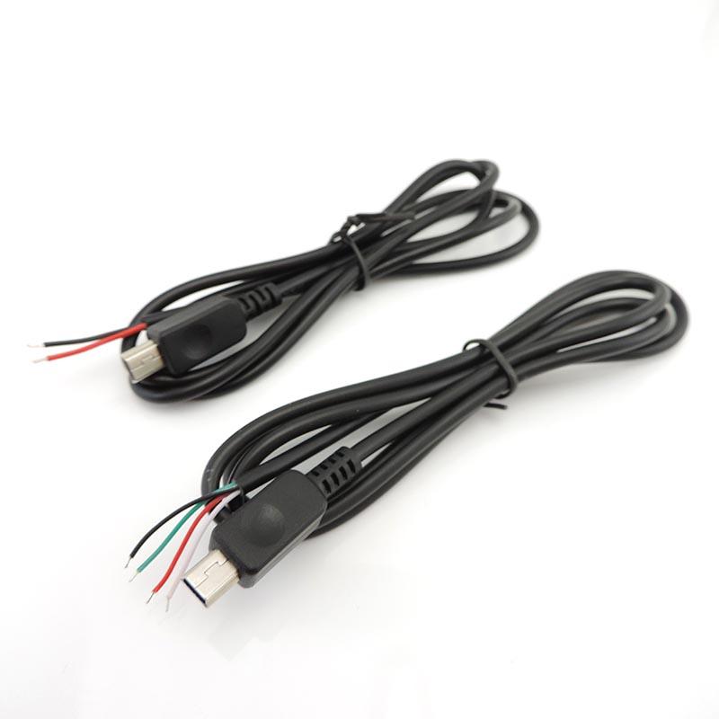 2pin 4pin Mini USB Male Jack Кабель питания 5Pin DIY Зарядка Передача данных Разъем Сварка 1m Провод ремонт 2 4 Core зарядное устройство