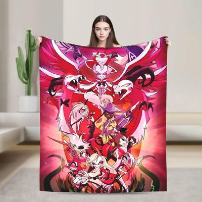VOX H-Hazbin Hotel Аластор Игровые Одеяла Теплое Мягкое Узорчатое Плюшевое Одеяло для Путешествий на Открытом Воздухе Фланелевое Покрывало Покрывало для Кровати