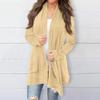 Женская модная однотонная куртка с длинным рукавом, повседневное пальто-кардиган
