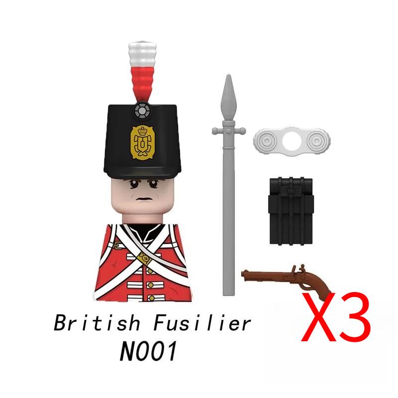 MOC Средневековый Военный Наполеоновские Войны Строительные Блоки Британская Французская Армия Пехота Кавалерия Фигурка Солдата Кирпичный Конструктор