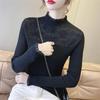 Women's Lace Top: Spring & Fall 2024 Long-Sleeve Knitted Sweater Pullover