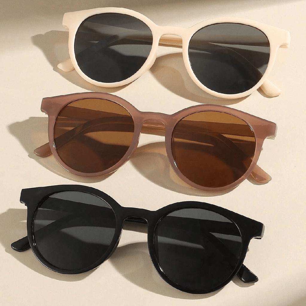 3 шт./компл. корейские ретро-очки с круглой оправой, солнцезащитные очки женские ретро-очки с круглой оправой, защита от ультрафиолета