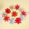 1pcs Christmas Gold Powder Simulation Flower Christmas Wreath Christmas Tree Decoration Accessories
