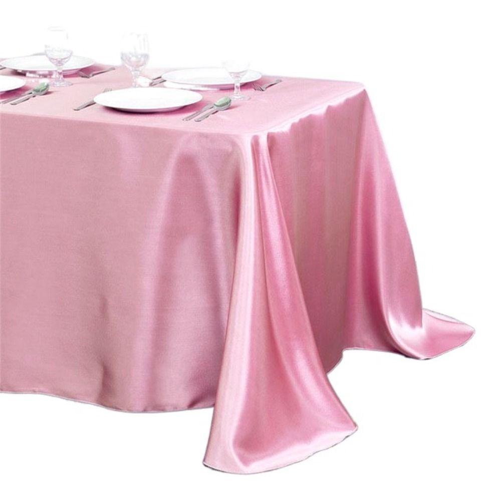 Soft Thick Solid Color Wedding Party Banquet Satin Table Decorations Table Cover Tablecloth