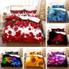 Spring And Summer Flowers 3D Digital Printing Three-Piece Quilt Cover Flowers