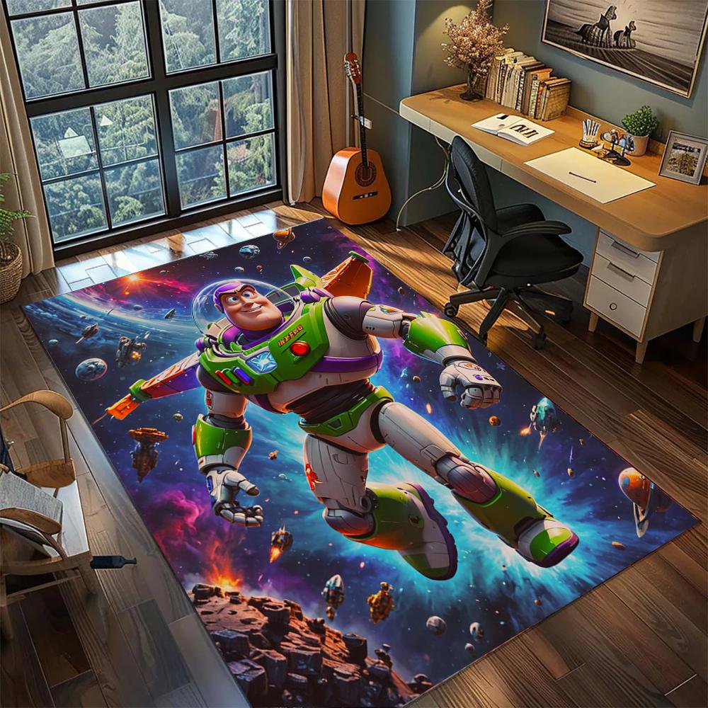 Buzz Lightyear Rug Carpet Large Area Rug Non Slip Washable Floor Mat Gamer Room Bedroom Home Decor