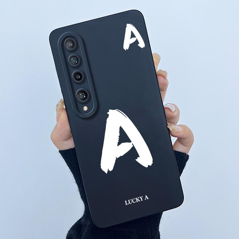 Lucky Initial Letter Case For Xiaomi Mi 10 / Mi 10 Pro 5G Phone Case Full Protect Camera Lens Shockproof TPU Soft Cover Bumper