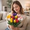 Высококачественный букет из 9 искусственных тюльпанов DIY Цветок Цветочная композиция Букет цветов Реалистичный искусственный цветок Домашний декор