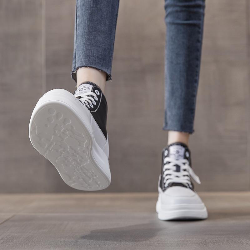 Туфли из натуральной кожи с высоким берцем, женские туфли, повседневные белые туфли на толстой подошве