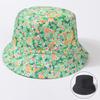 Spring Summer New Pattern Reversible Fisherman Hat Women Casual Sun Protection Green Variety