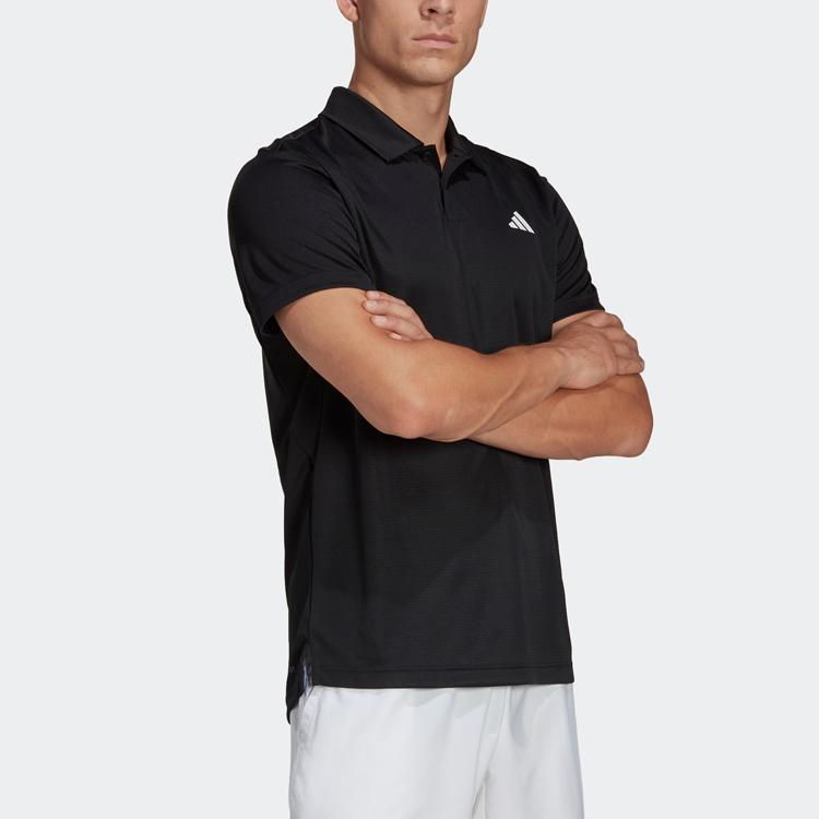 Adidas Polo Shirts Men's Black Polo Collar Moderate Straight Fit HS3236