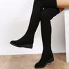2024 Зимние вязаные шерстяные высокие носки сапоги для женщин Плоские выше колена Длинные эластичные узкие сапоги Сапоги до колена Женские дизайнерские