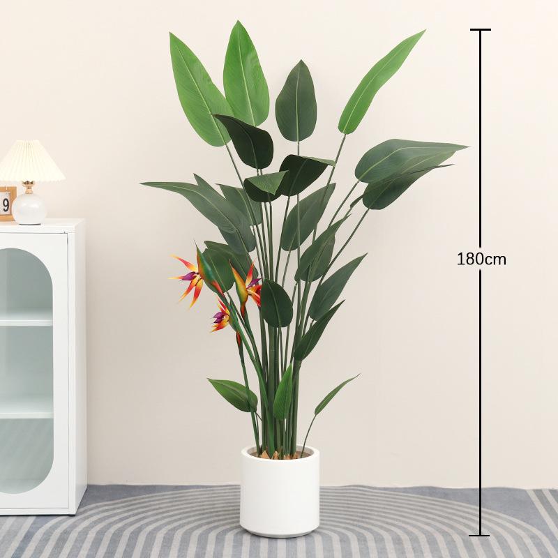 Nordic Traveller's Palm Artificial Plant for Living Room & Window Decor - Potted Greenery for Indoor Landscaping