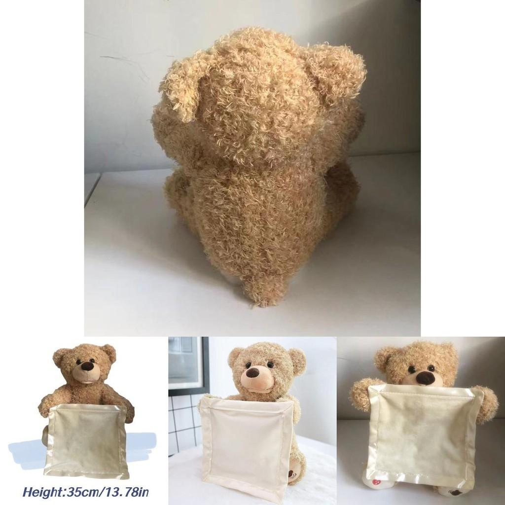 Cute Talking Teddy Bear Plush Toy 35cm Height Rechargeable Shy Face Battery Operated