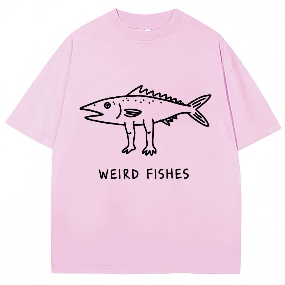 Weird Fish Meme Funny Print Tshirt Unisex Unisex Humor Fashion Personality T Shirts 100 Cotton Oversized Casual T Shirt Streetwear