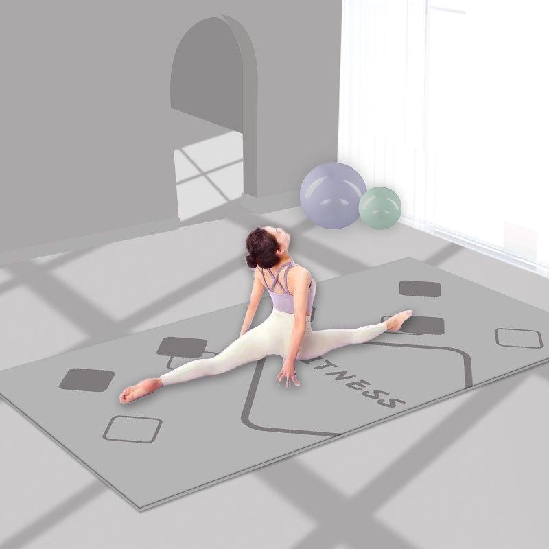 Коврик для фитнес-йоги с амортизацией и звукоизоляцией — идеально подходит для мужчин и женщин, в комплект входят скакалка и ремни
