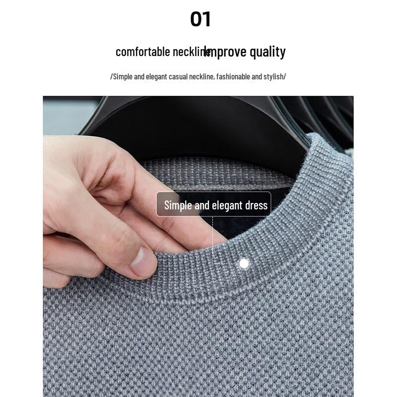 Мужской зимний свитер крупной вязки на флисовой подкладке Romon WLX222