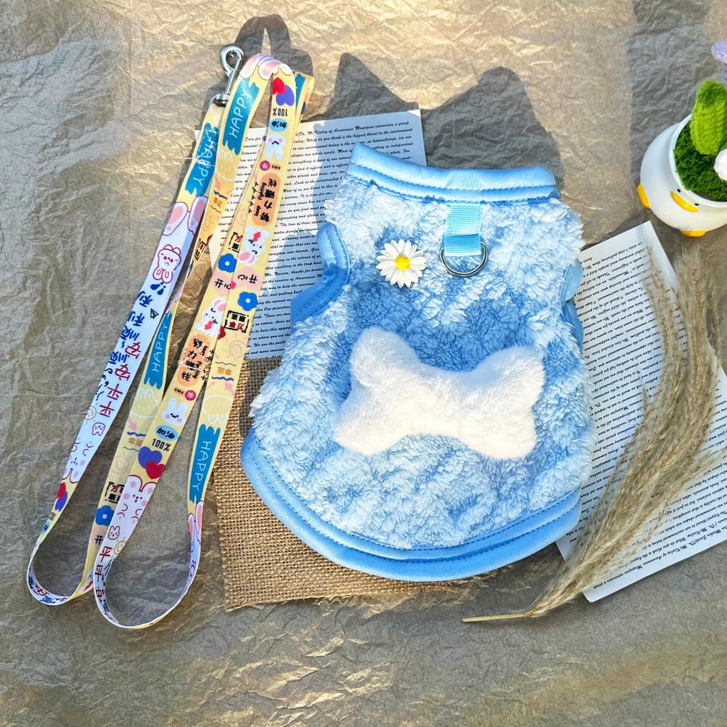 Dog cat clothes winter vest pet clothes warm cute cartoon Bigbear teddy puppet pet clothes