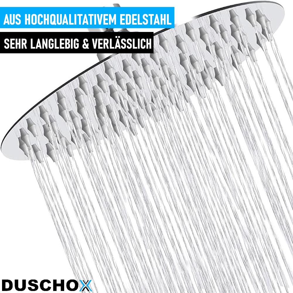DUSCHOX Shower Head Rain Shower XXL Stainless Steel Waterfall Shower Head Anti-limescale